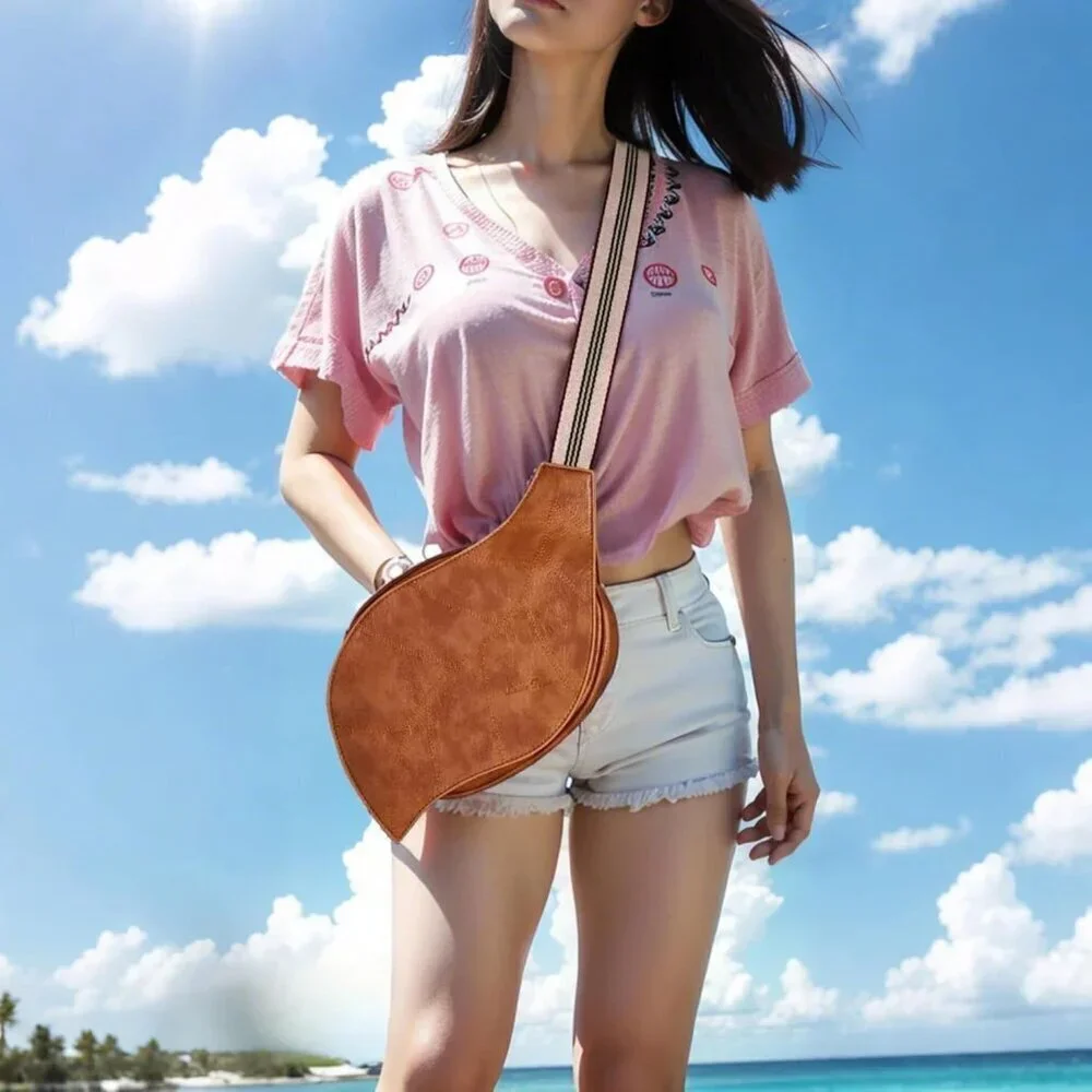 Women's Vegan Leather Leaf Crossbody Purse Small Zipper adjustable strap